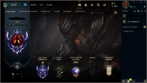 Conta Diamante 4, 42 campeões, 15 skins + 8 skins no espólio - League of Legends LOL