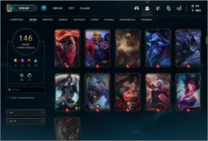 Conta platina 2 com TODOS os champs e 146 skins - League of Legends LOL