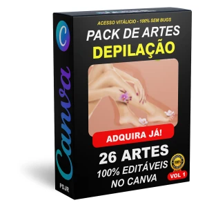 Pack Canva Depilação Vol 1 - 26 Artes Editáveis - Serviços Digitais