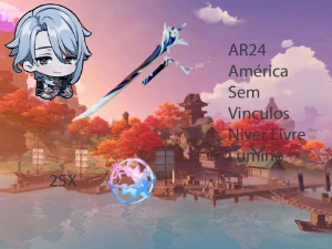 AR24 - Ayato + Maremoto (BIS) + Orgulho Celestial + 25 tiros - Genshin Impact