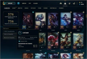 Conta ouro 4 com TODOS os champs, 189 skins e 1,6kk de riven - League of Legends LOL