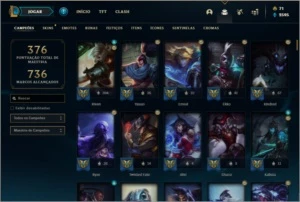 Conta ouro 4 com TODOS os champs, 189 skins e 1,6kk de riven - League of Legends LOL