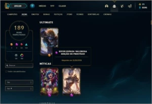Conta ouro 4 com TODOS os champs, 189 skins e 1,6kk de riven - League of Legends LOL
