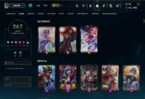 Ouro 2 com TODOS os Champs e 267 Skins +3 Prestigios - League of Legends LOL