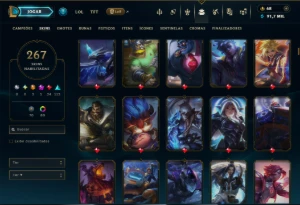 Ouro 2 com TODOS os Champs e 267 Skins +3 Prestigios - League of Legends LOL