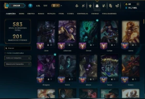 Ouro 2 com TODOS os Champs e 267 Skins +3 Prestigios - League of Legends LOL