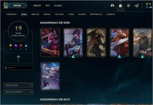 conta lol gold 3 mmr bom com várias skins - League of Legends