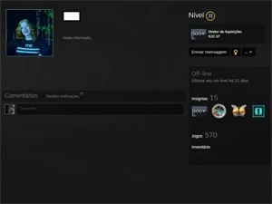 570 JOGOS, STEAM LEVEL 31, ACOMPANHA EMAIL PRIMÁRIO