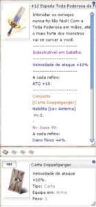 +12 ESPADA TODA PODEROSA [1] + CARTA DOPPELGANGER - Ragnarok Online
