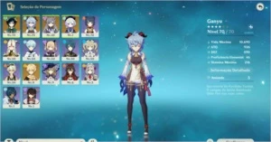 Conta AR40 com 4 personagens 5 estrelas - Genshin Impact