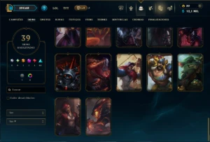 Prata 3 com 100 Champs e 39 Skins - League of Legends LOL