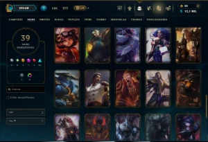 Prata 3 com 100 Champs e 39 Skins - League of Legends LOL