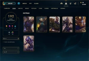 Conta prata 2 com TODOS os champs e 192 Skins + 106 Cromas - League of Legends LOL