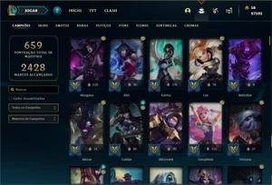 Conta prata 2 com TODOS os champs e 192 Skins + 106 Cromas - League of Legends LOL
