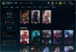 CONTA GOLD1 273 SKINS + CONTA VALORANT - League of Legends LOL