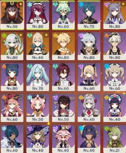 Ar 53 Hutao+Arma,Nahida,Jean,Keqingc,+ 4 Armas t5 - Genshin Impact