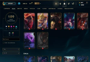 Conta De Lol/Full Acesso/ 109 Skins/ Level 312 /829 Rp / - League of Legends