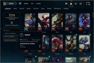 Conta unranked com 105 champs e 66 skins - League of Legends LOL