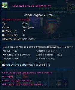 Conta Ladmo bem adiantada com iten  AOX - Digimon Masters Online