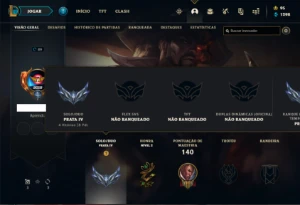 Conta prata 4 com 50 Champs e 32 Skins + 3 Fragmentos - League of Legends LOL