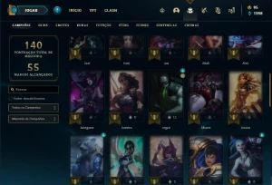Conta prata 4 com 50 Champs e 32 Skins + 3 Fragmentos - League of Legends LOL