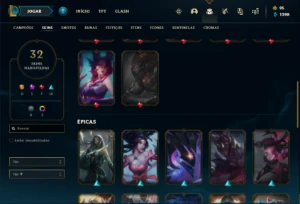 Conta prata 4 com 50 Champs e 32 Skins + 3 Fragmentos - League of Legends LOL