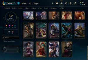 Conta prata 4 com 50 Champs e 32 Skins + 3 Fragmentos - League of Legends LOL