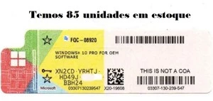 Microsoft Windows 10 Pro Selo Holografico Novo - Softwares e Licenças