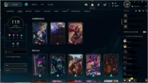 Conta PLATINA 3 com 118 skins!! - League of Legends LOL
