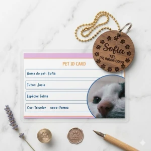 Kit Pet Personalizado com RG e Plaquinha - Artesanato e Personalizados