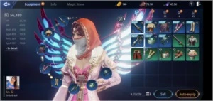 Conta MIR 4, Level 52 com 56K de CP e pet vermelho - MIR4