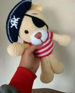 Urso Pirata da Artesanato Flor de Lis - Artesanato e Personalizados
