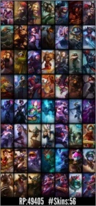 CONTA LOL -Todos camps, 13 paginas de runa, 56 skin, ouroI - League of Legends