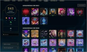 CONTALOL-232 Skins,113 Emotes,243 Ícones,17 icones,43 cromas - League of Legends