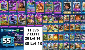 Conta Clash Royale (11 Evos Lvl 55)