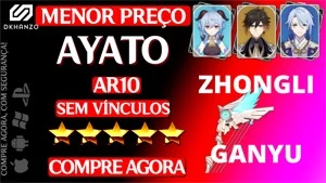 ✨GENSHIN IMPACT CONTA COM ZHONGLI+GANYU+AYATO AR10 ✨