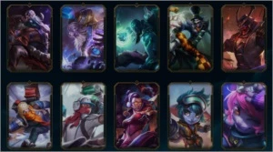 CONTA LOL GOLD 1 S10 124 CHAMPS 57 SKINS LVL 216 - League of Legends