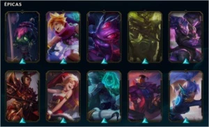 CONTA LOL GOLD 1 S10 124 CHAMPS 57 SKINS LVL 216 - League of Legends