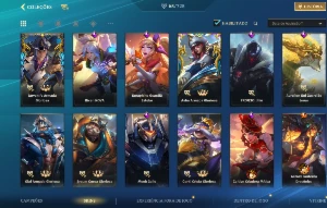Mestre / 65 Skins / 500 Essência Laranja / Todos os Campeões - League of Legends: Wild Rift LOL WR