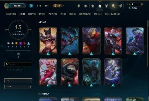Unranked com 40 Champs e 15 Skins - League of Legends LOL