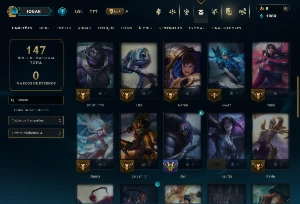 Unranked com 40 Champs e 15 Skins - League of Legends LOL