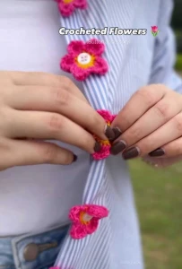 Kit de 30 Flores de Crochê para Aplique com Elástico - Artesanato e Personalizados