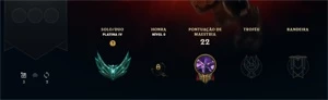 Conta platina 4 60%winrate - League of Legends LOL