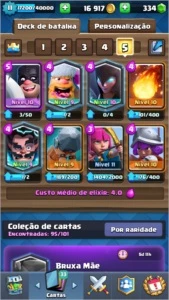 Conta Clash Royale nível 11, 4031 troféus. +300 gemas