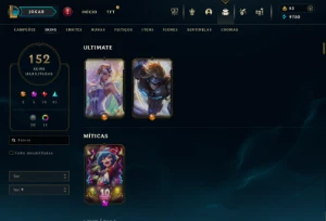 Conta League Of Legends Esmeralda 3, LVL 358 e 152 SKINS LOL