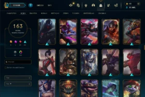 Fullacesso - Conta De 2023 - 163 Skins - Level 320 - 167 Cam - League of Legends LOL