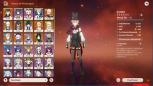 AR 57 Neuvillette, Ayaka + bis, Cyno + Báculo de homa, Lyney - Genshin Impact