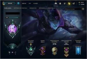 Conta League of Legends Platina todos os campeoes 175 skins LOL