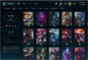 Conta League of Legends Platina todos os campeoes 175 skins LOL