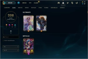 Conta LoL LvL 132 c/ 208 Skins+ Muitas Raras - League of Legends
